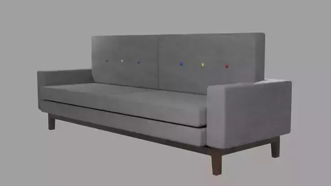 Bauhaus inspired Designers Couch Low-poly 3D model