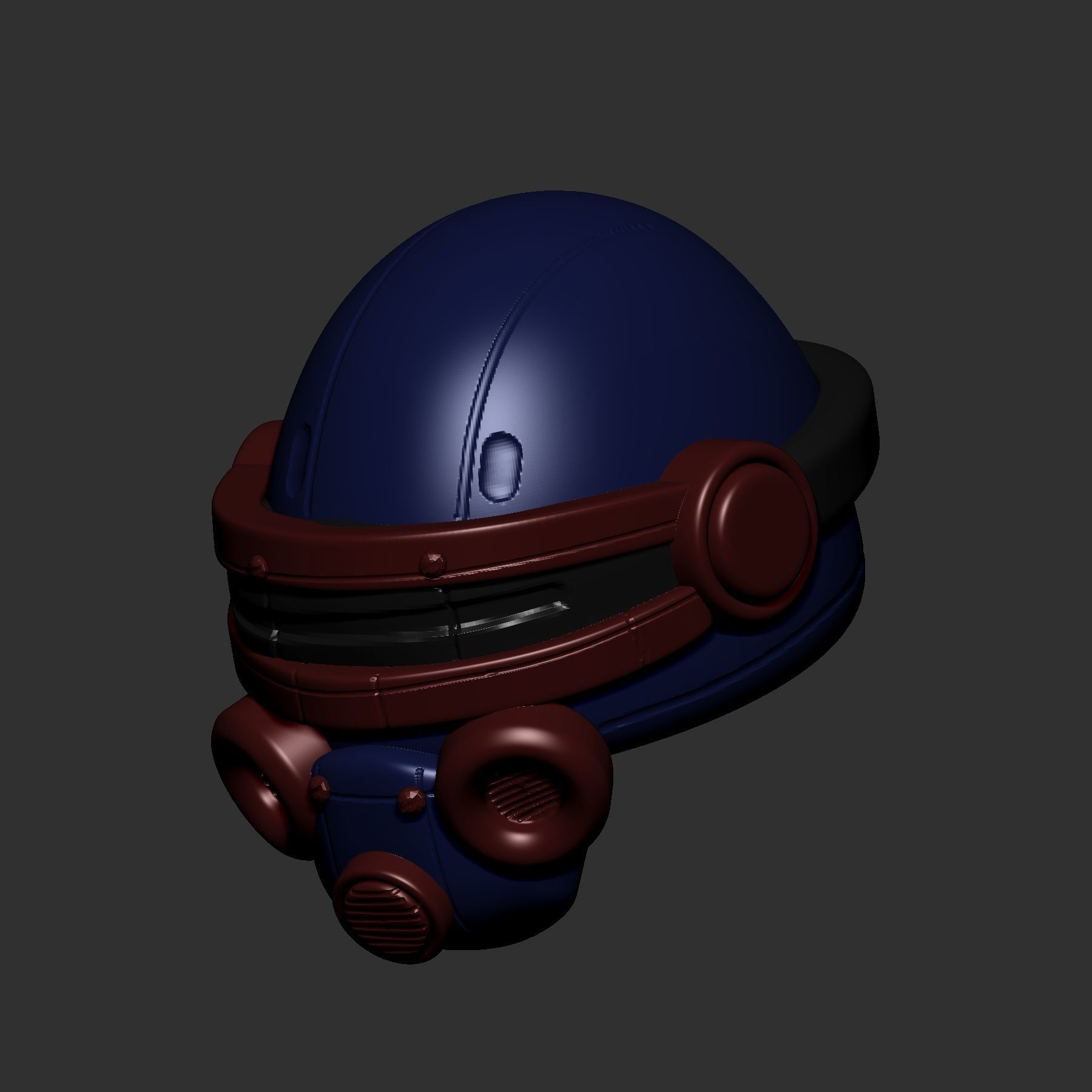 helmet high poly sculpt 3d printable ver 7 3D model 3D model_5