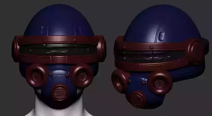 helmet high poly sculpt 3d printable ver 7 3D model