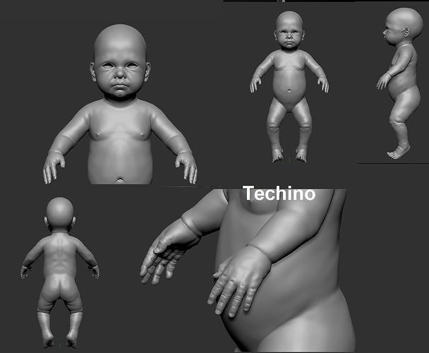 Techino Realistic Baby  3D model