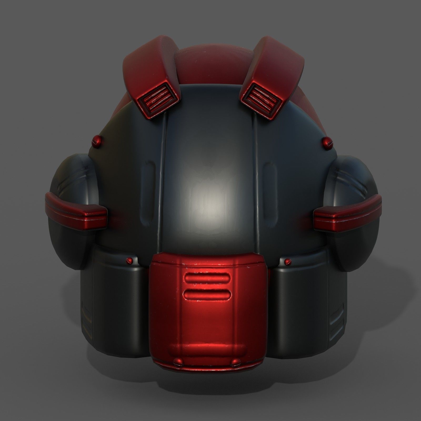 Helmet scifi military combat 3d model low poly Low-poly 3D model_7