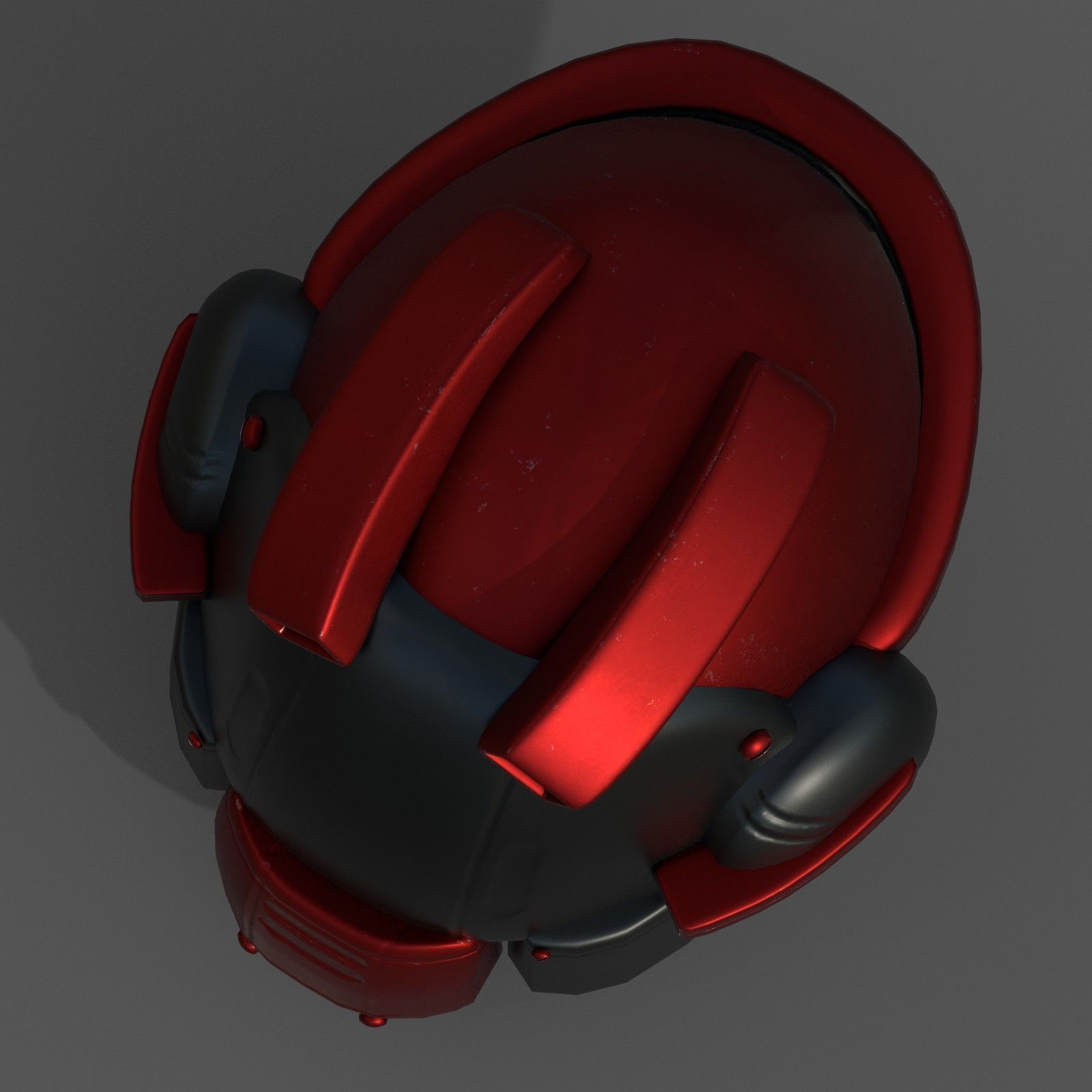 Helmet scifi military combat 3d model low poly Low-poly 3D model_6