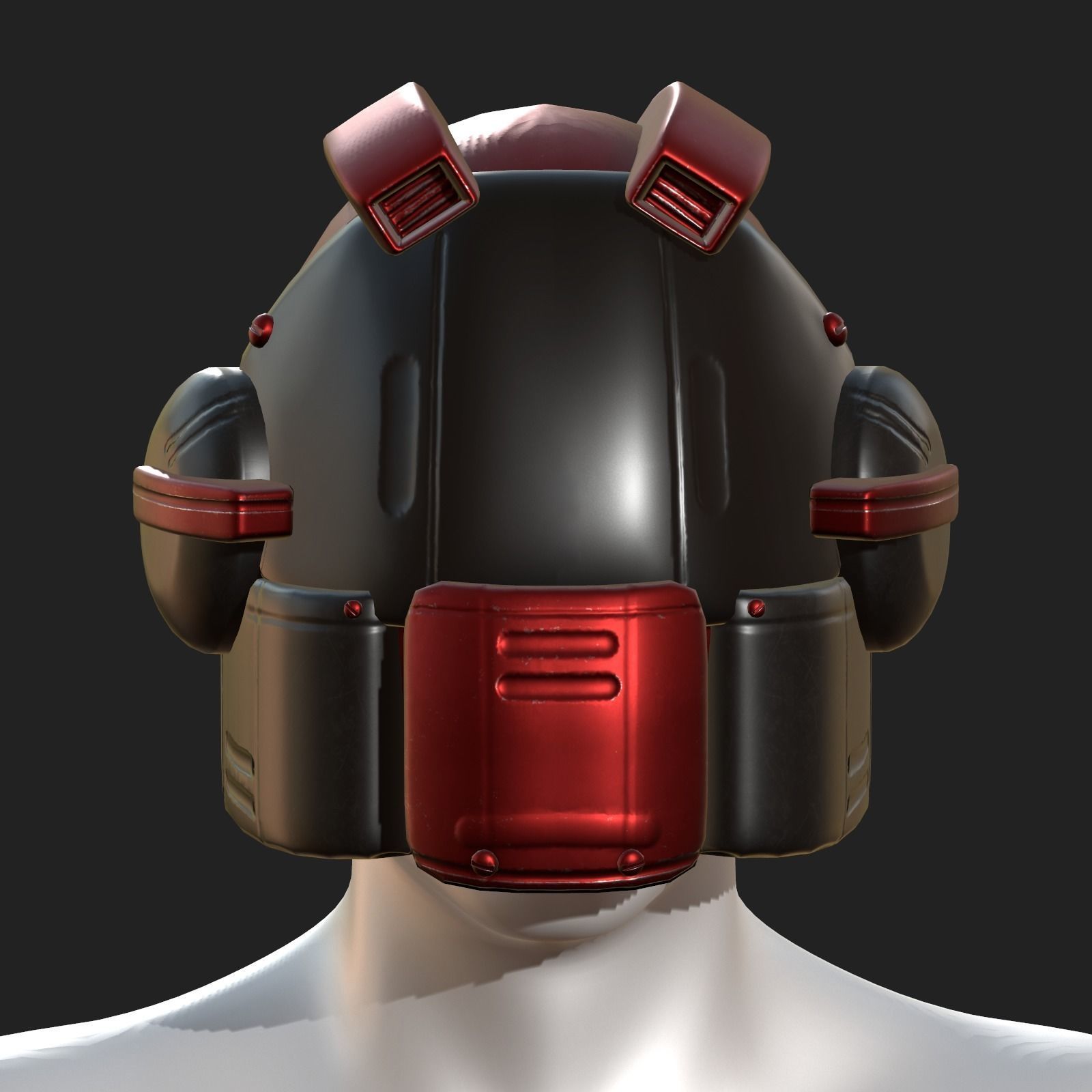 Helmet scifi military combat 3d model low poly Low-poly 3D model_2