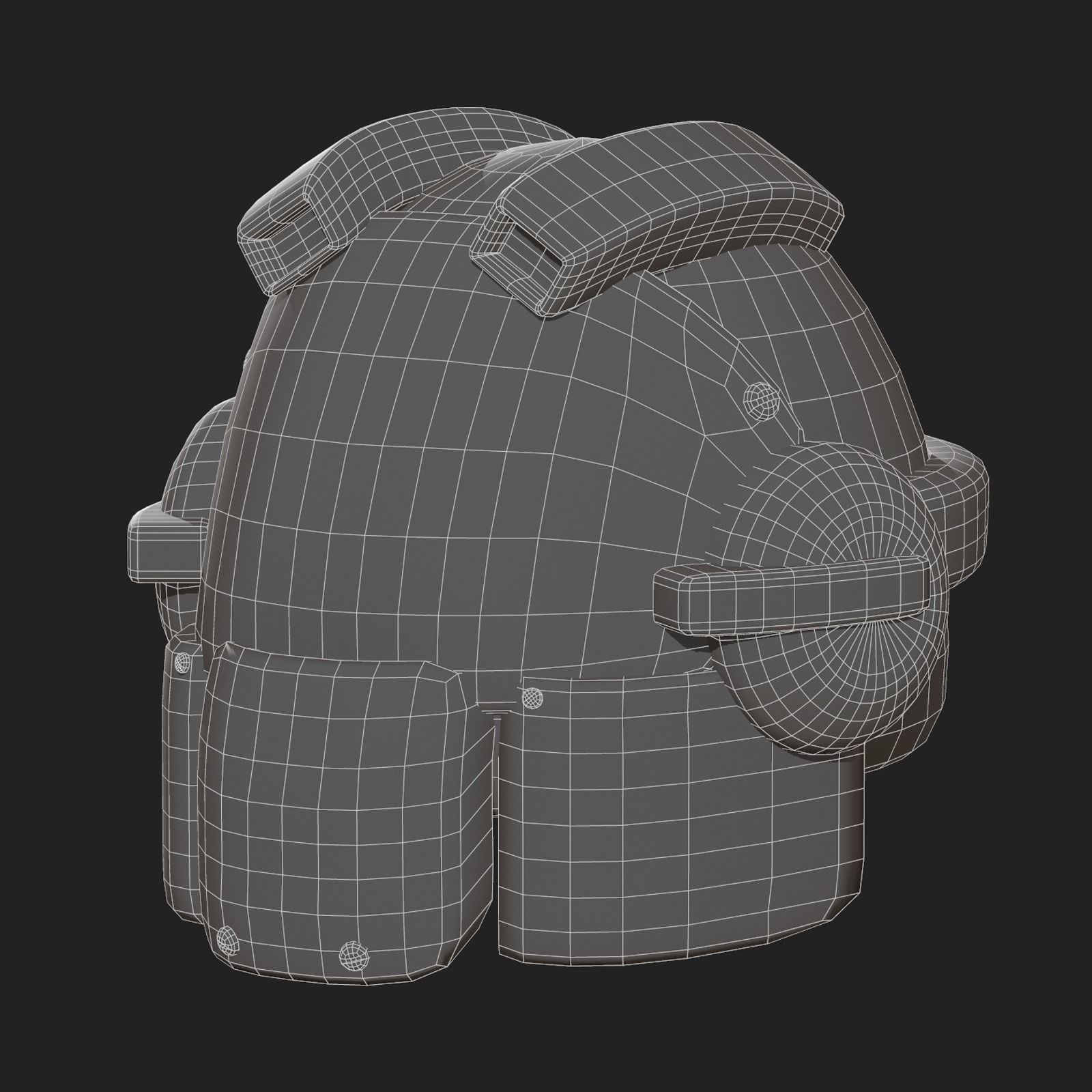 Helmet scifi military combat 3d model low poly Low-poly 3D model_10