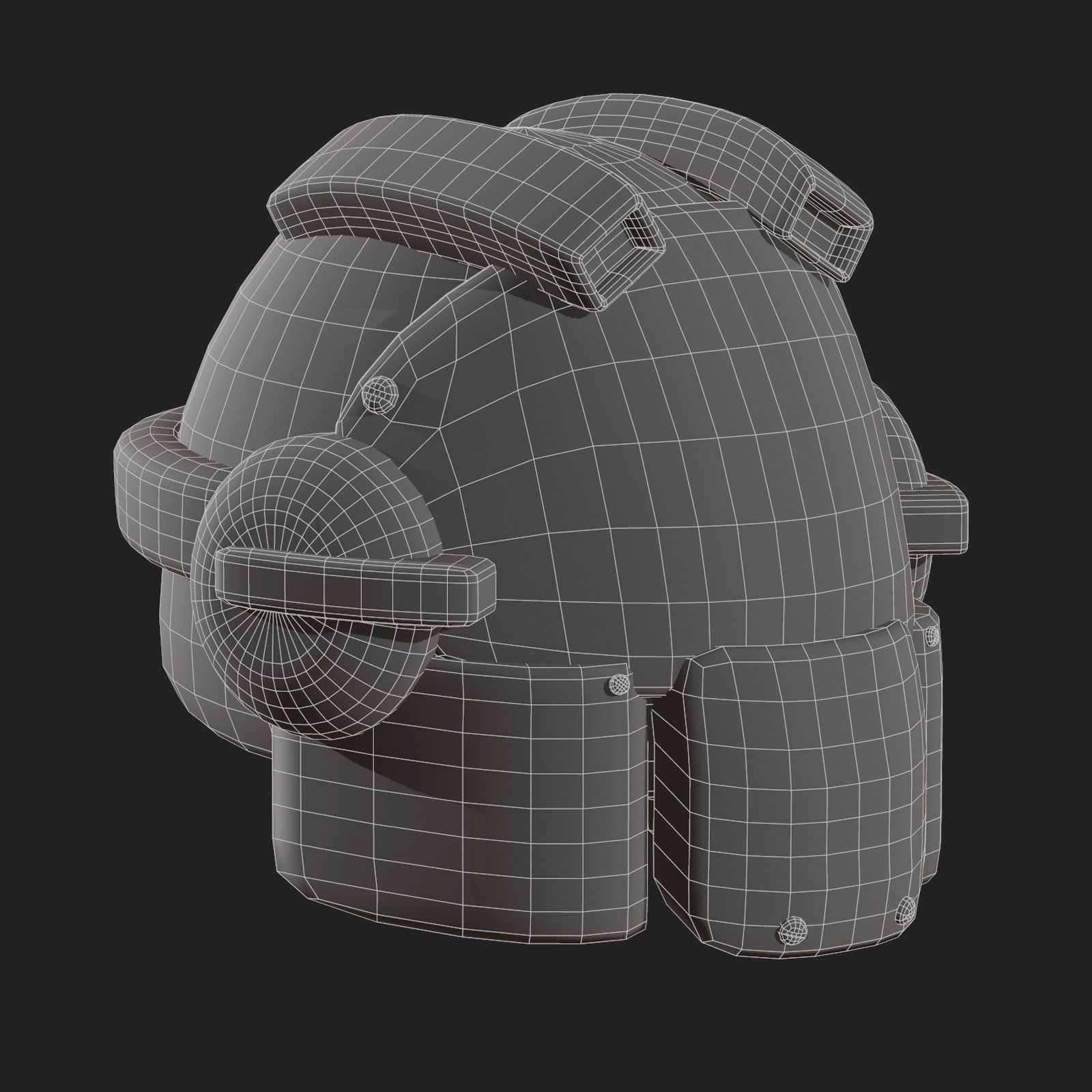 Helmet scifi military combat 3d model low poly Low-poly 3D model_12