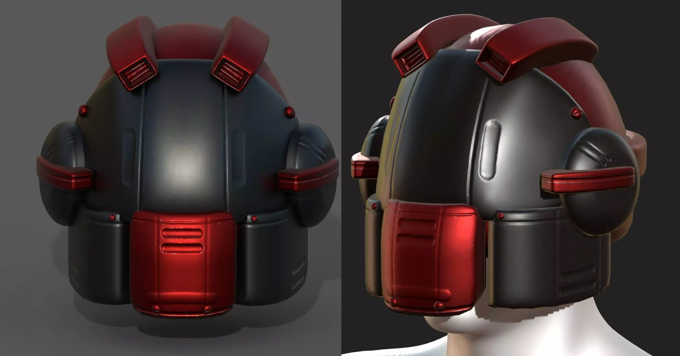 Helmet scifi military combat 3d model low poly Low-poly 3D model_0