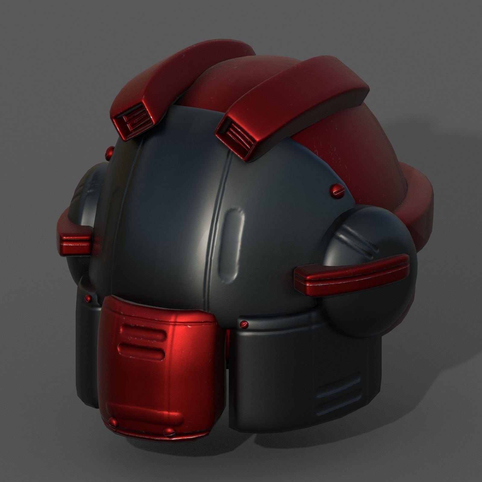 Helmet scifi military combat 3d model low poly Low-poly 3D model_1