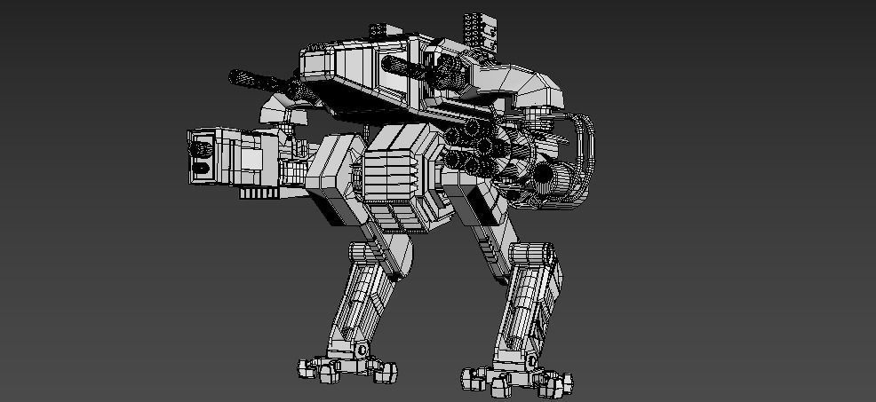 Mesh military robot 3D model_4