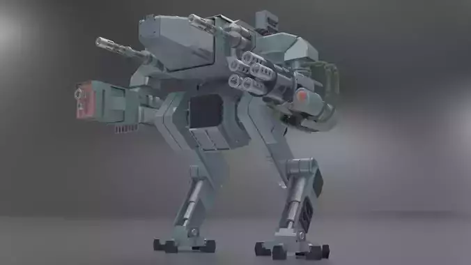 Mesh military robot 3D model