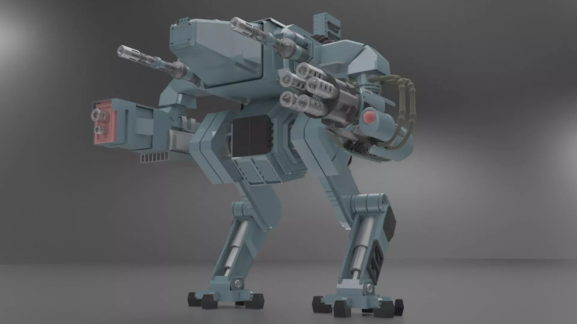 Mesh military robot 3D model_0