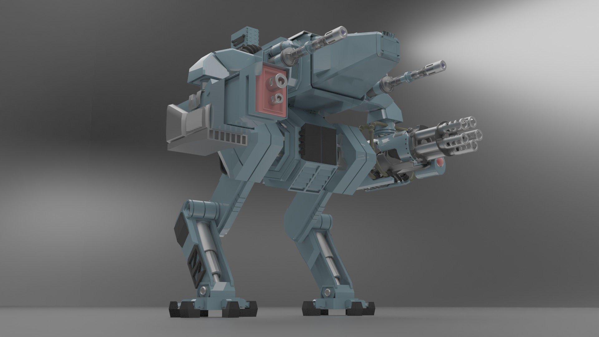 Mesh military robot 3D model_1