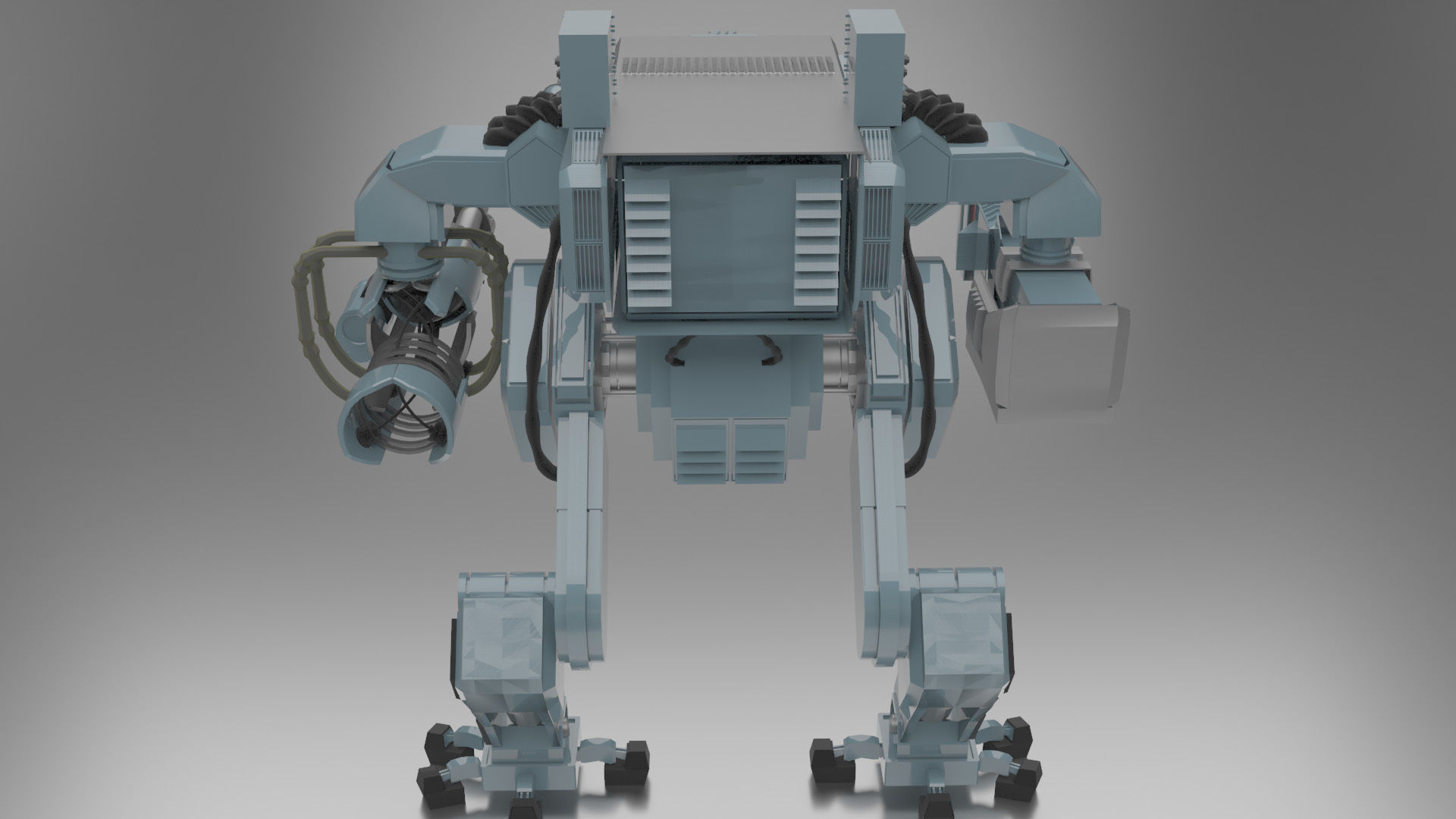 Mesh military robot 3D model_2