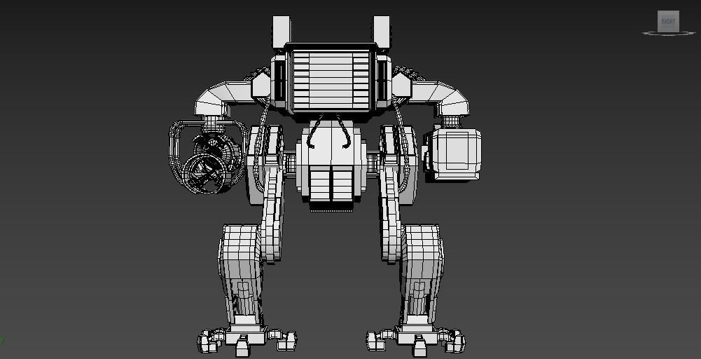 Mesh military robot 3D model_5