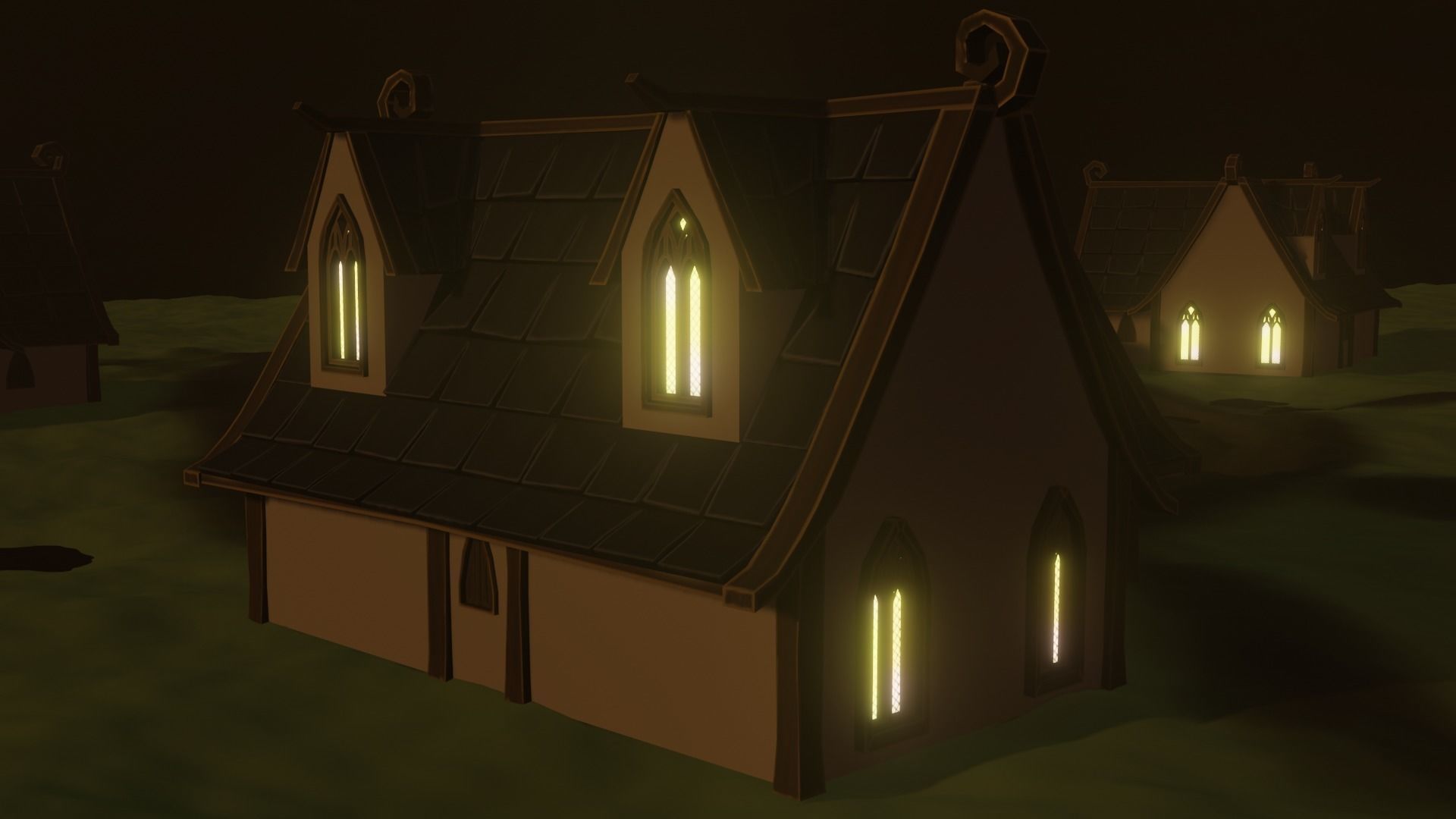 Low poly Elf House Low-poly 3D model_1