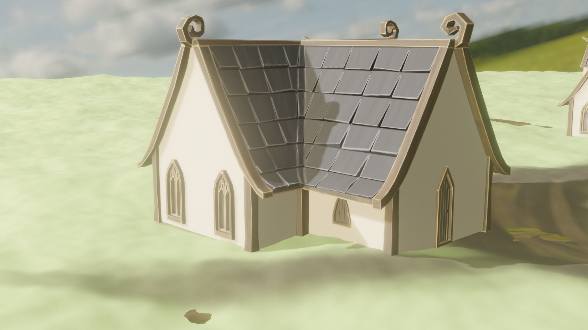 Low poly Elf House Low-poly 3D model_2