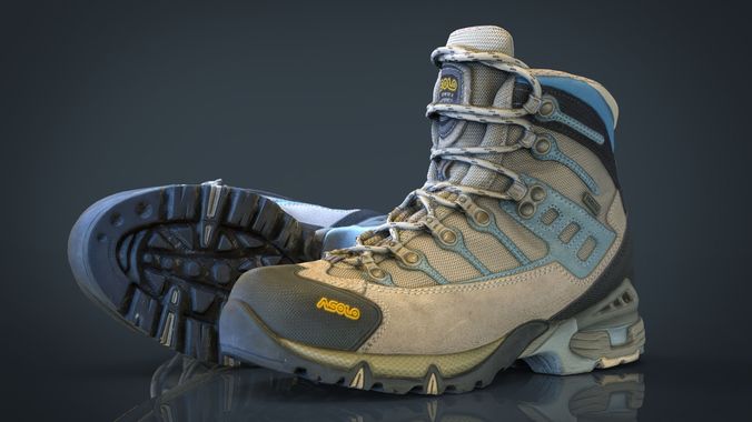 Hiking Boots Low-poly 3D model