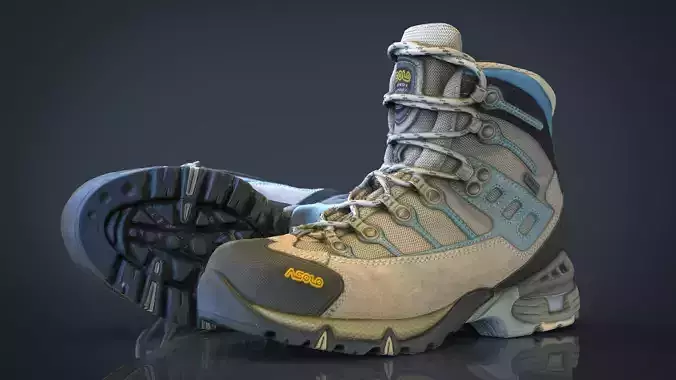 Hiking Boots Low-poly 3D model