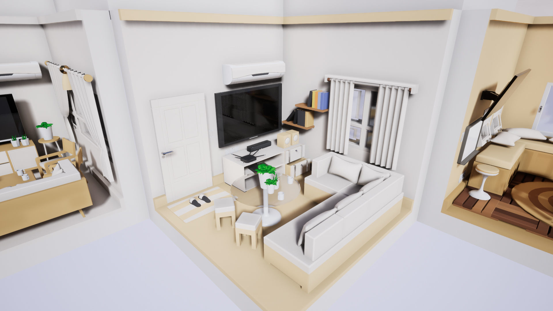Isometric interior Room v01 Low-poly 3D model_10