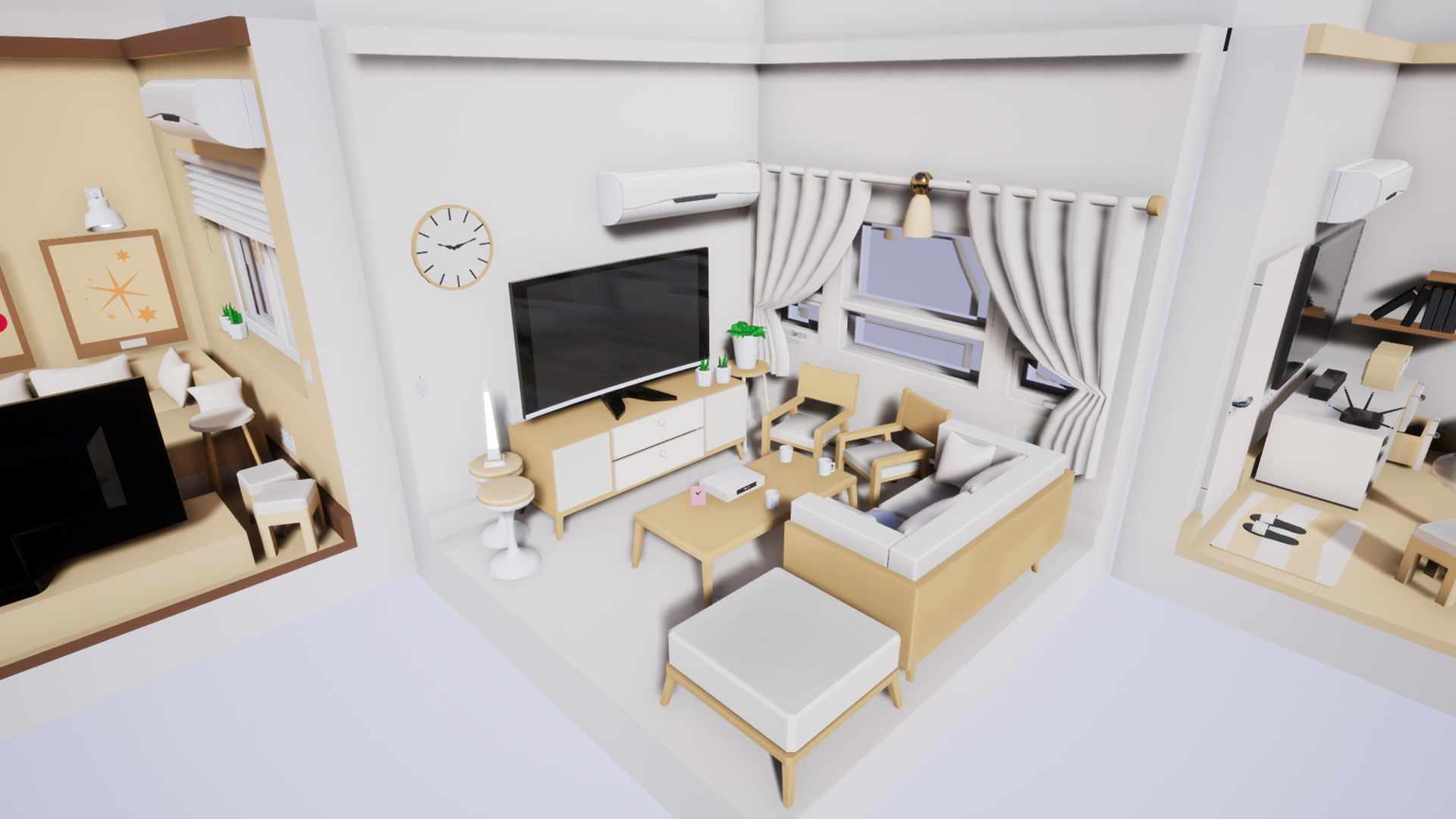 Isometric interior Room v01 Low-poly 3D model_9