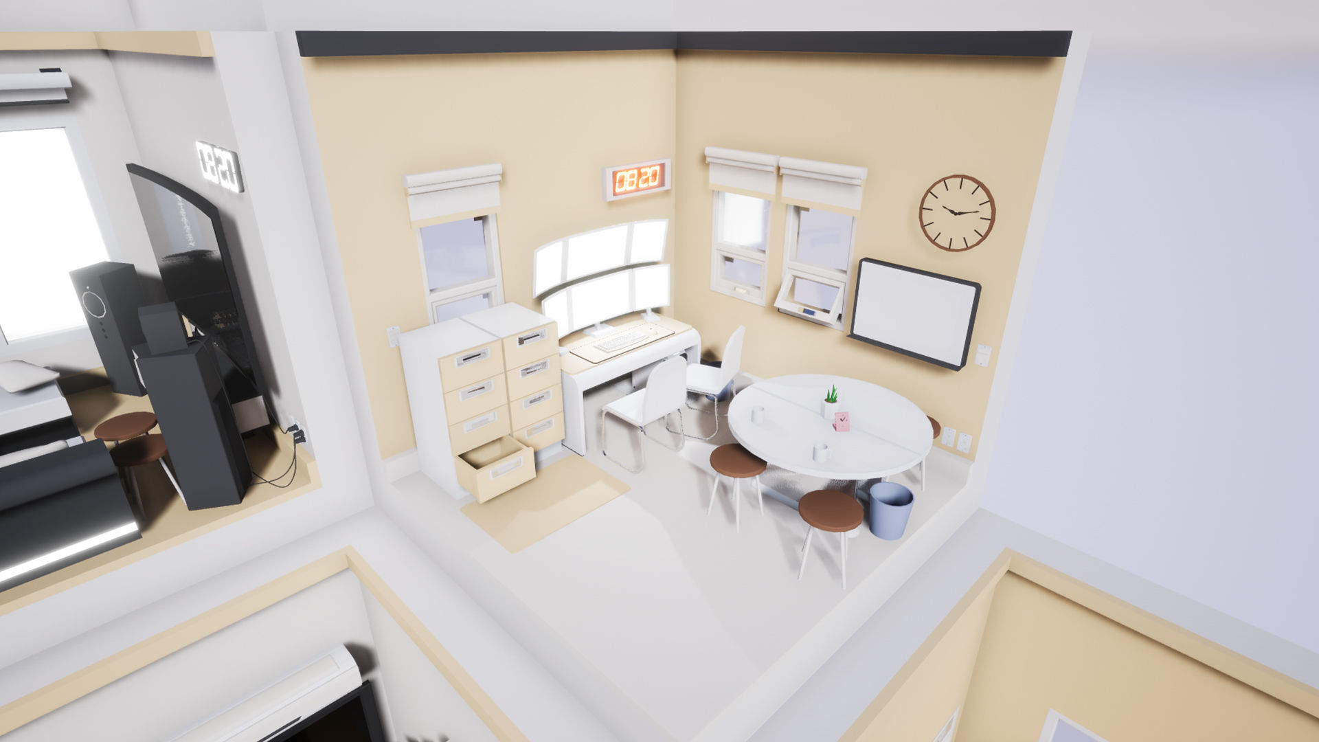 Isometric interior Room v01 Low-poly 3D model_6