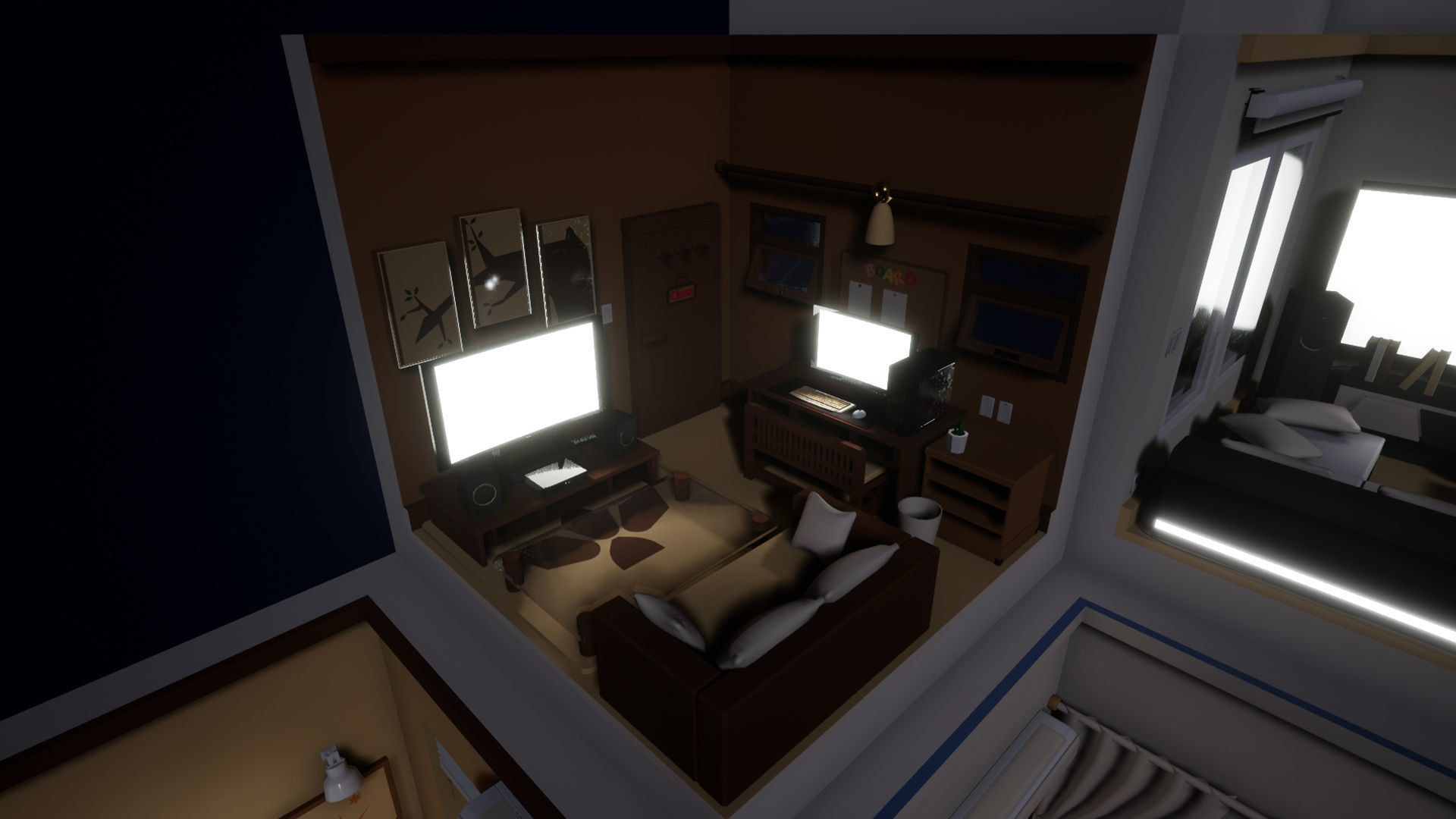 Isometric interior Room v01 Low-poly 3D model_13
