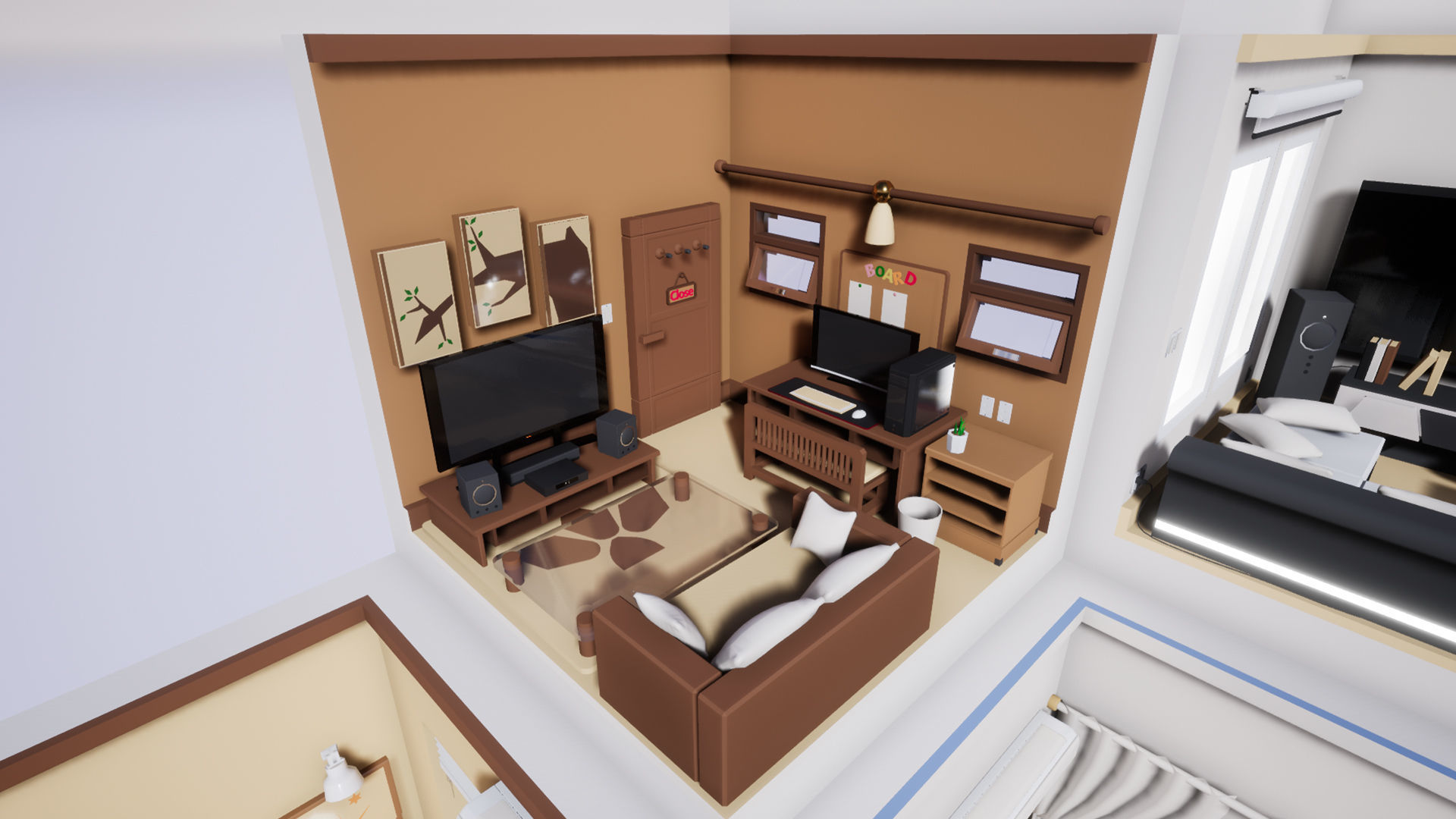 Isometric interior Room v01 Low-poly 3D model_5