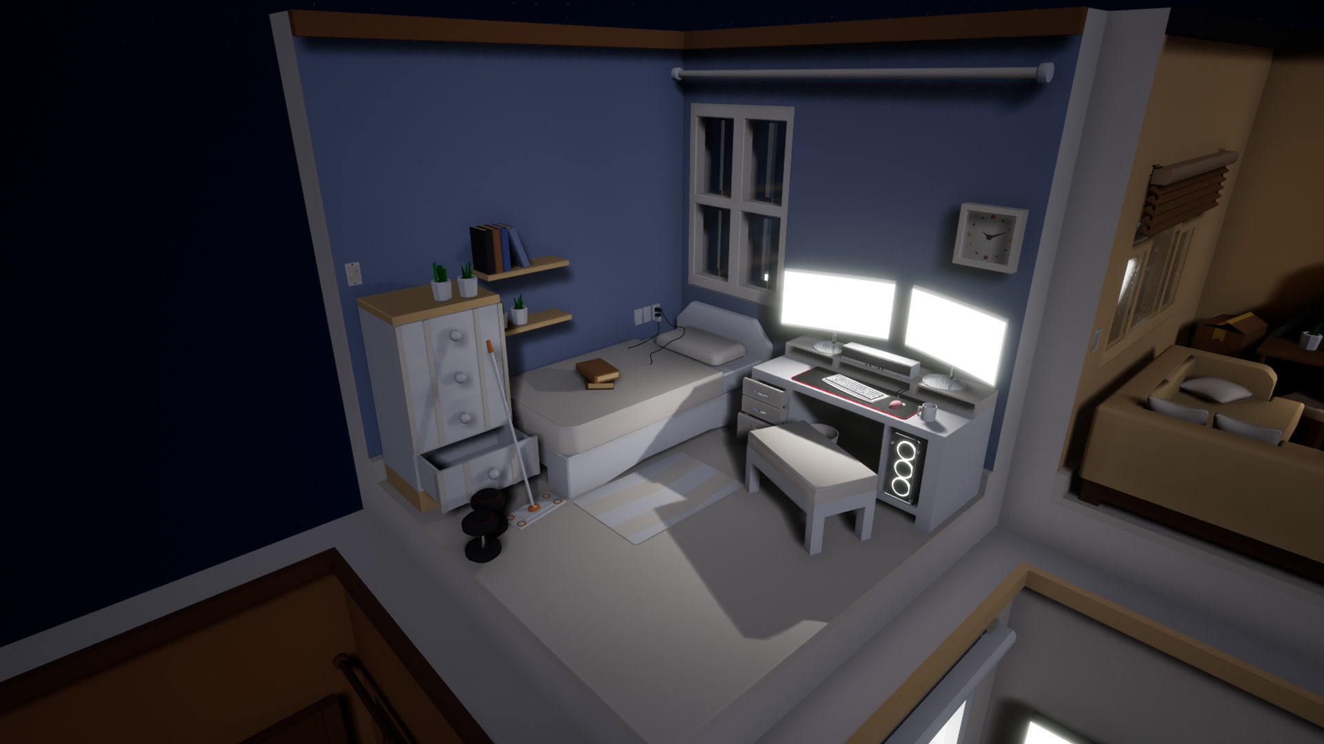 Isometric interior Room v01 Low-poly 3D model_11