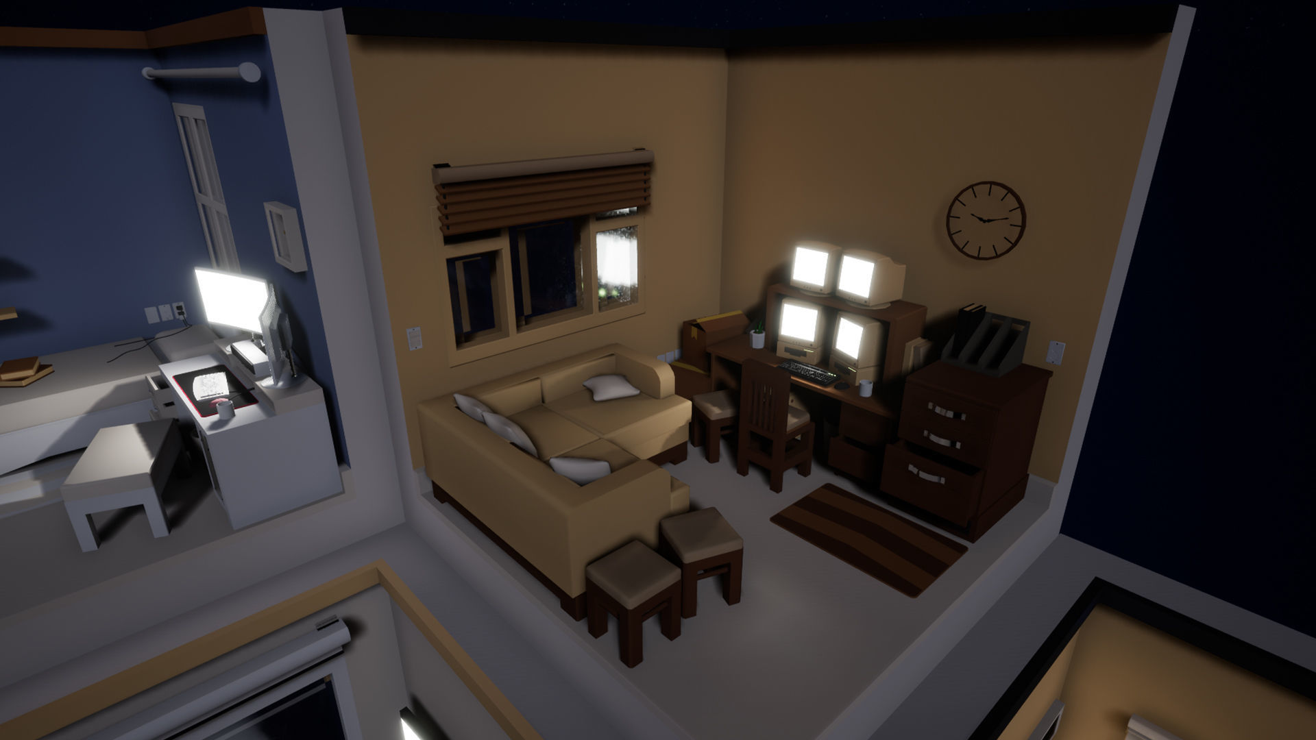 Isometric interior Room v01 Low-poly 3D model_12