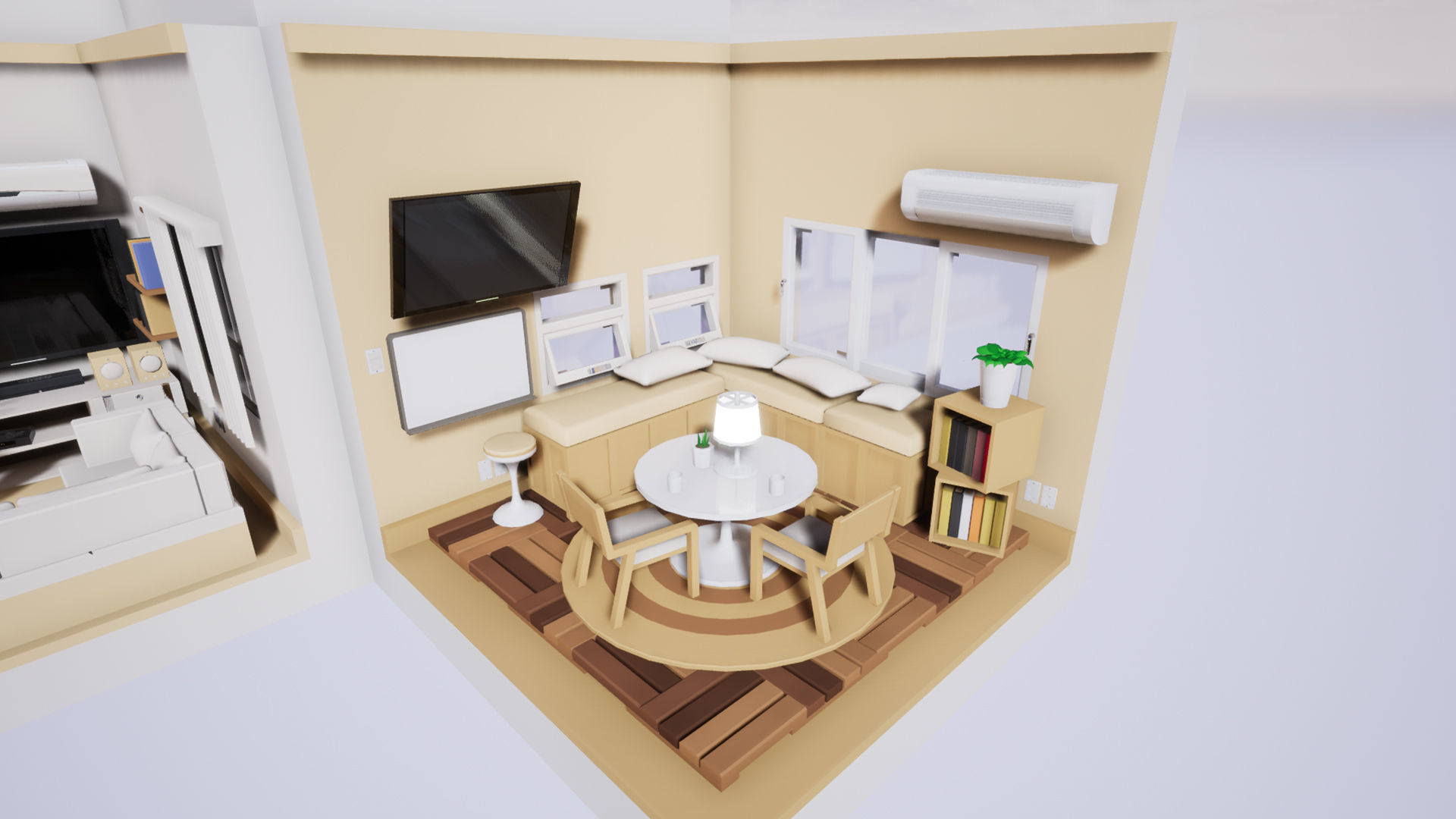 Isometric interior Room v01 Low-poly 3D model_7