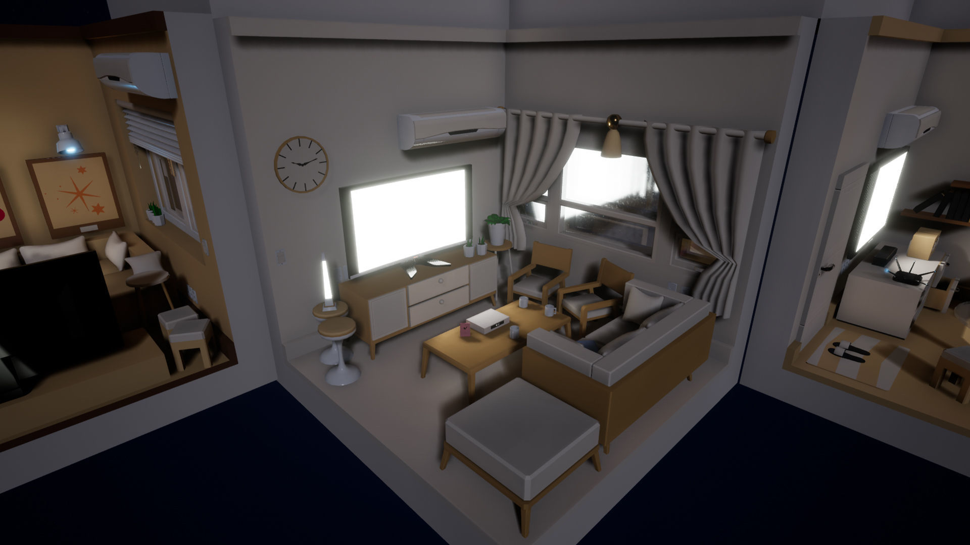 Isometric interior Room v01 Low-poly 3D model_17