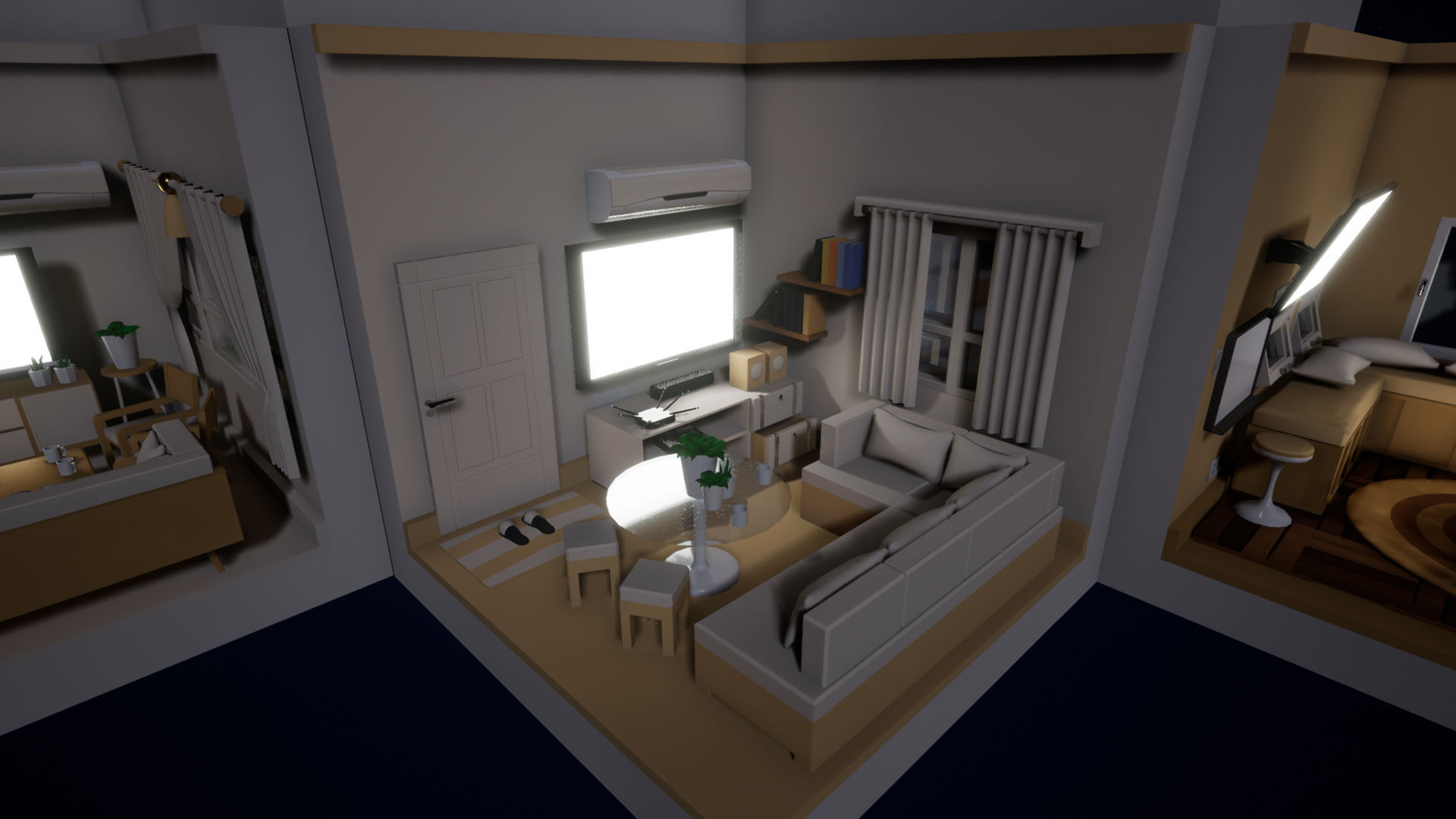 Isometric interior Room v01 Low-poly 3D model_18