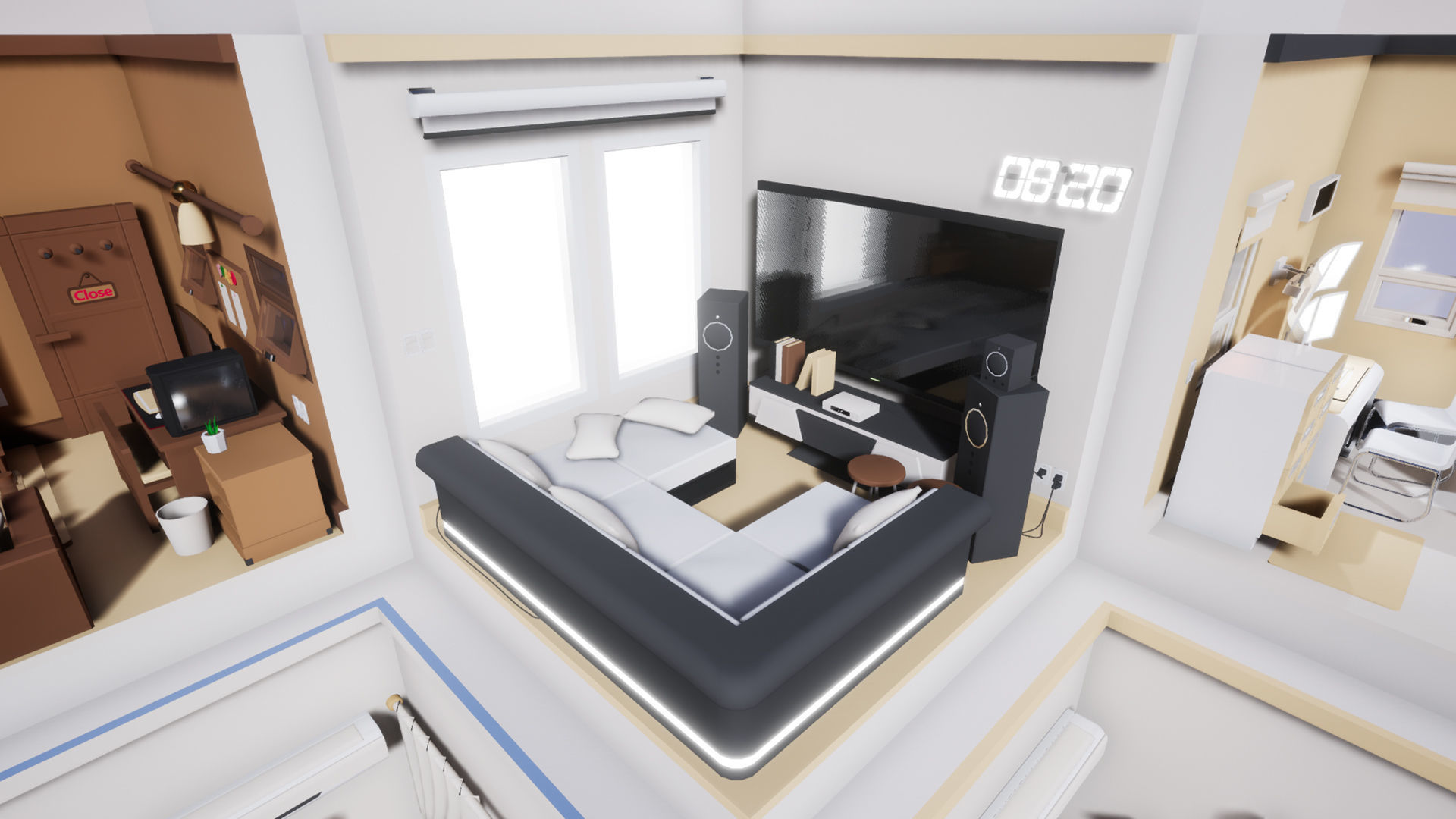 Isometric interior Room v01 Low-poly 3D model_4