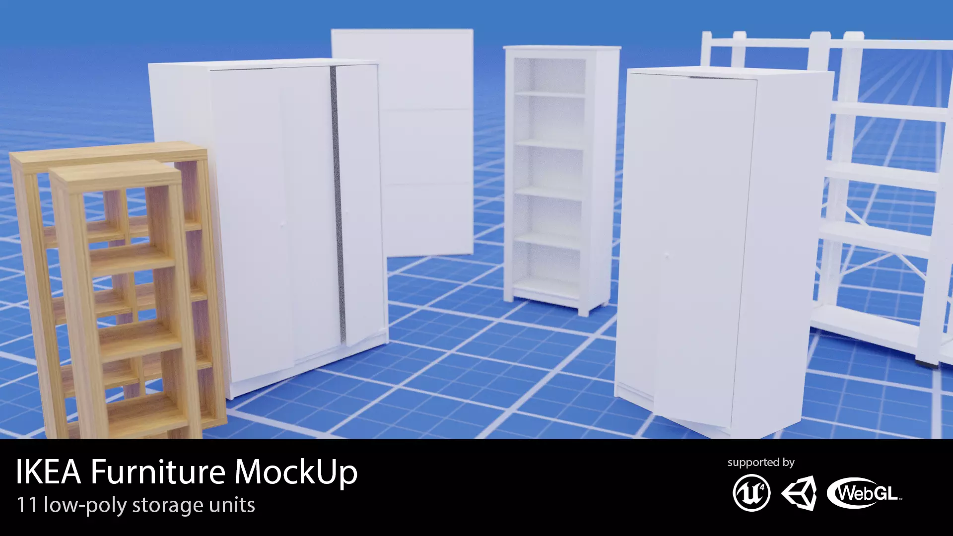 11 Furniture MockUps - IKEA Inspired PBR Asset Kit Low-poly 3D model_0