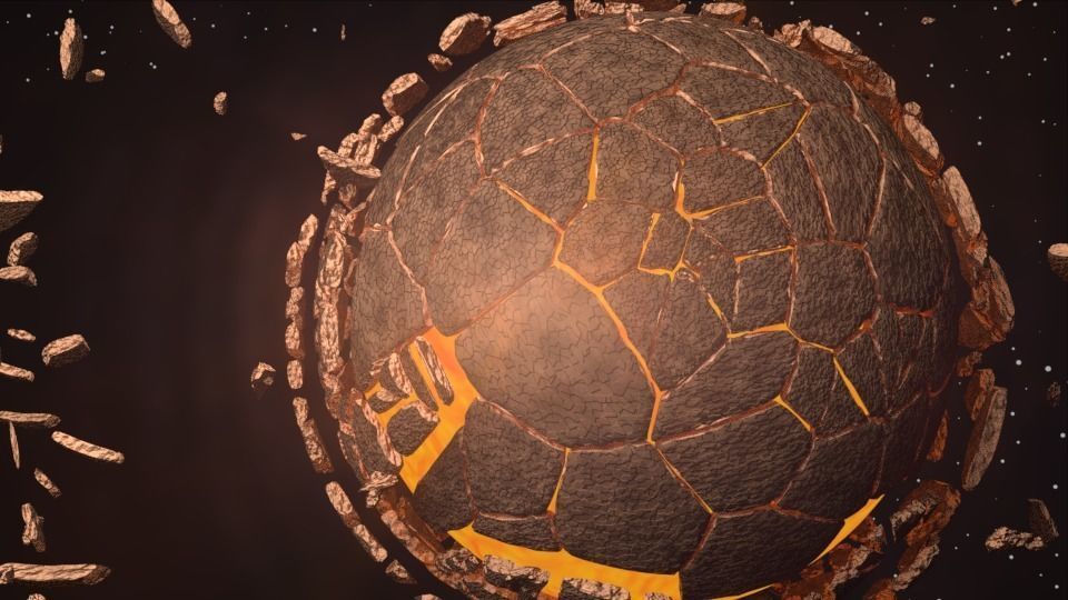 Planet bursting Low-poly 3D model_33