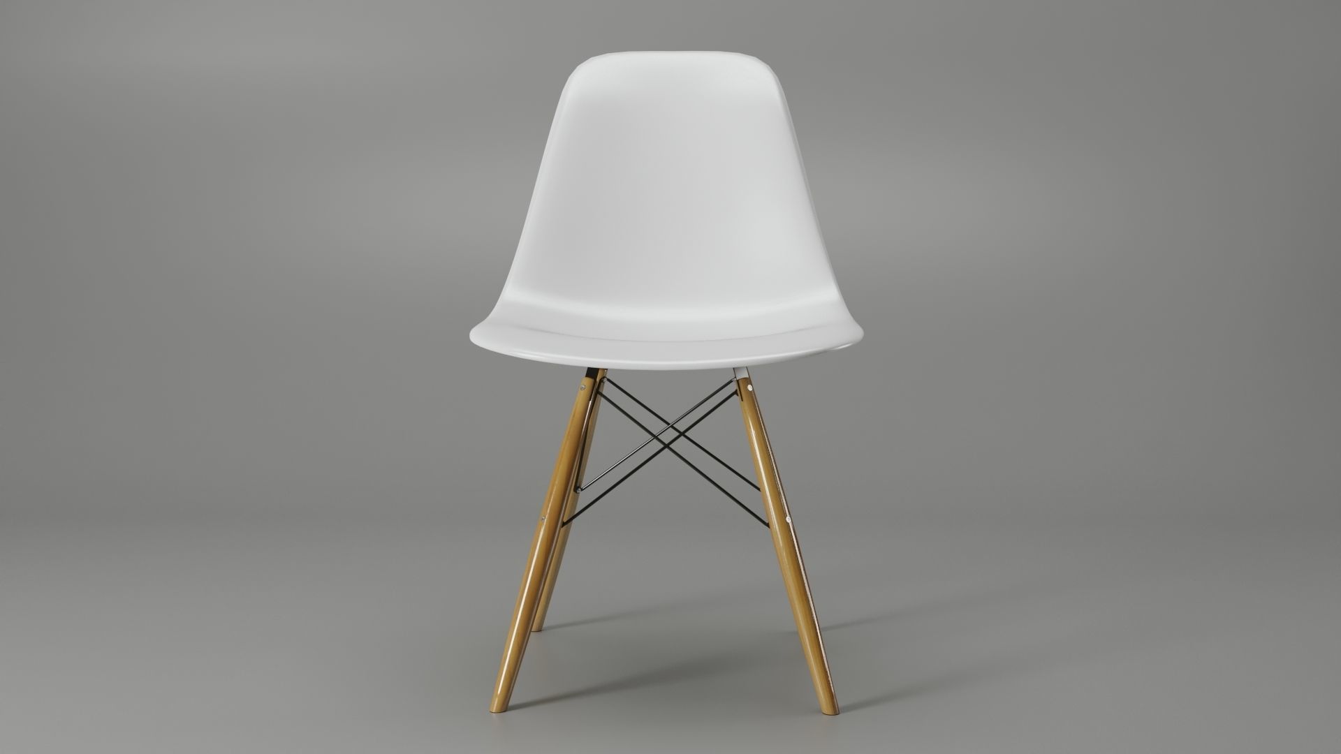 Eames Chair white 3D model_3