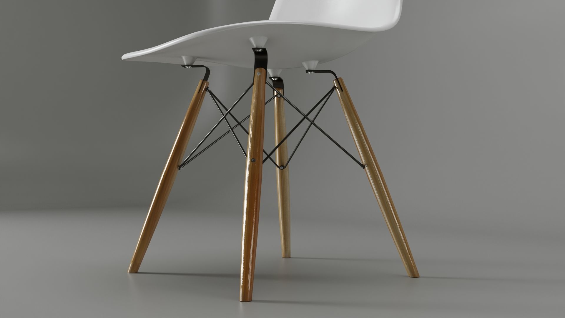 Eames Chair white 3D model_2
