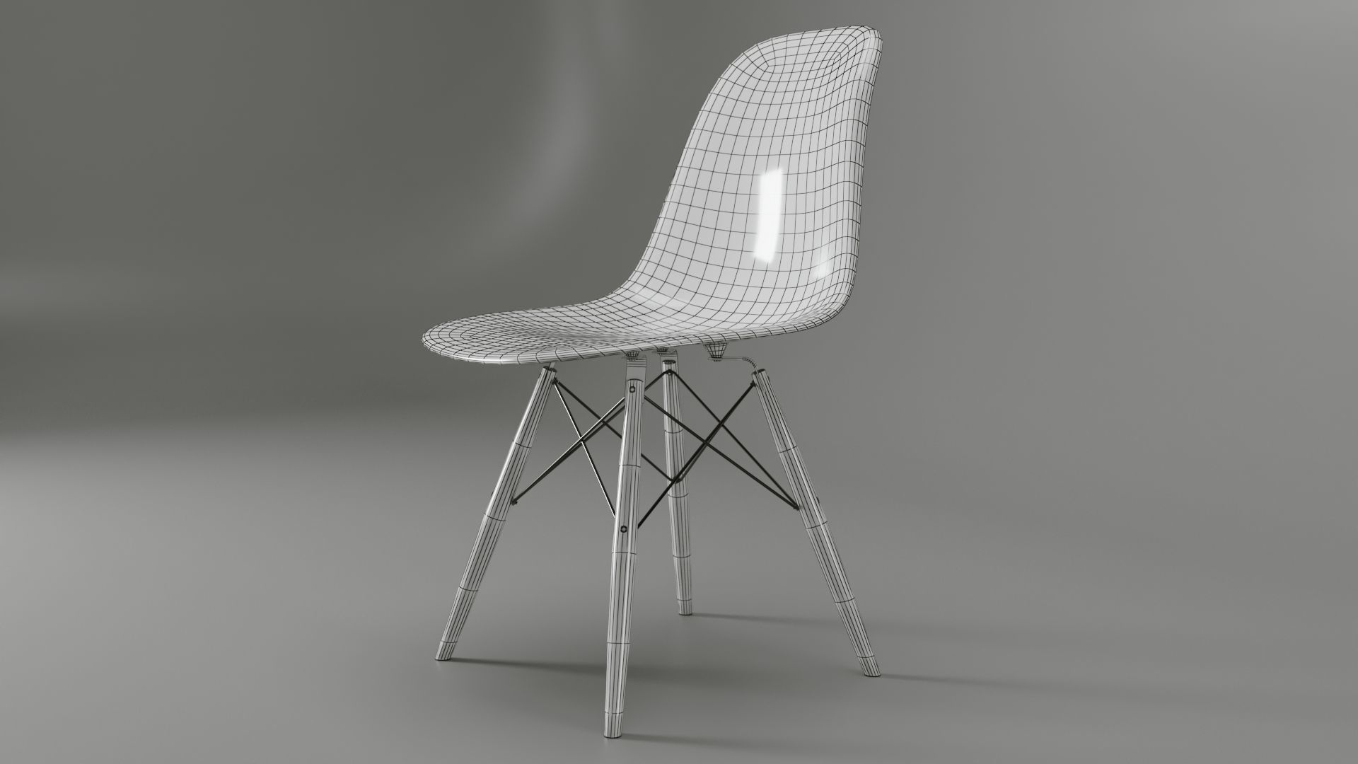 Eames Chair white 3D model_4