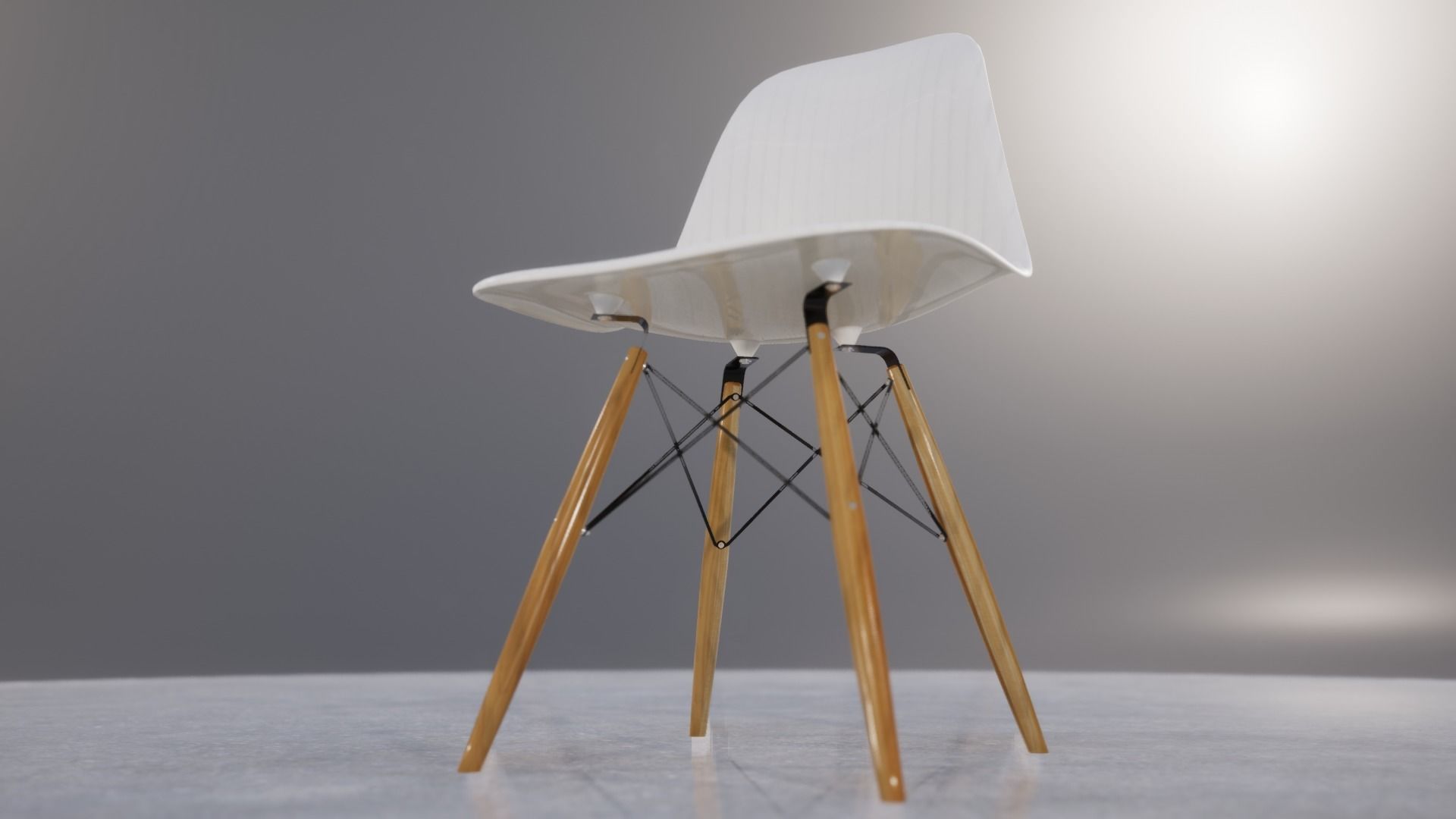 Eames Chair white 3D model_6