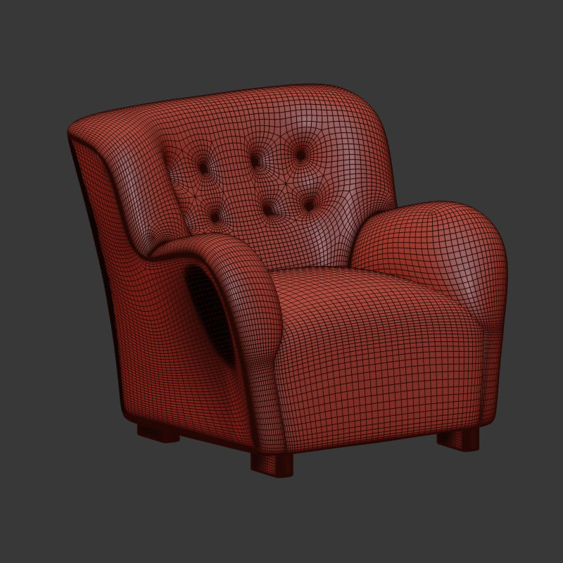 Coustom Lounge Chair 3D model_4