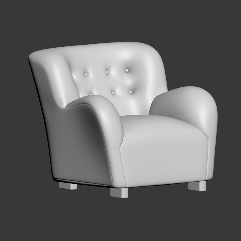 Coustom Lounge Chair 3D model_1
