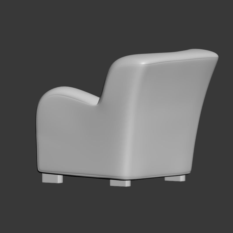 Coustom Lounge Chair 3D model_2