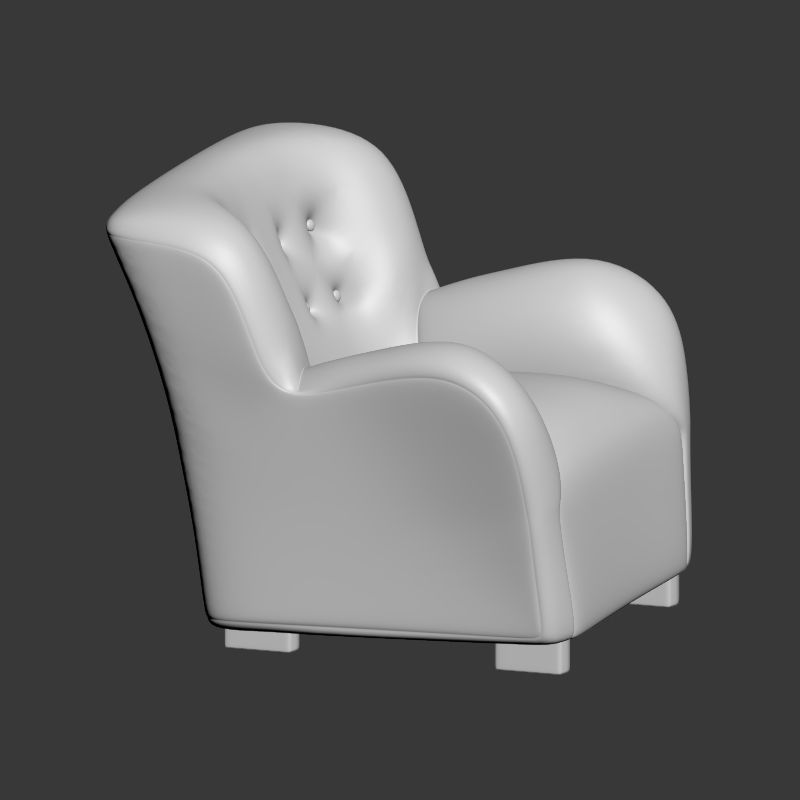 Coustom Lounge Chair 3D model_3
