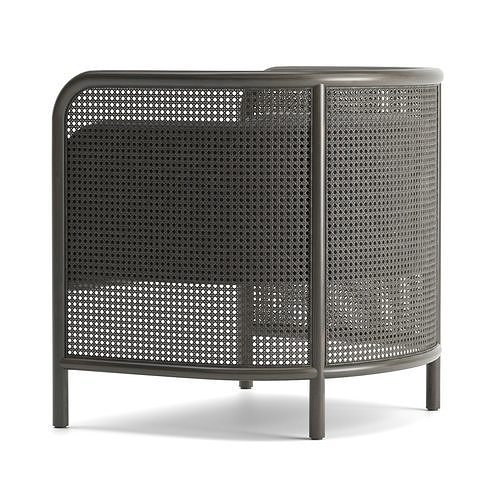 Fields Cane Back Accent Chair 3D model 5