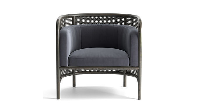 Fields Cane Back Accent Chair 3D model 2