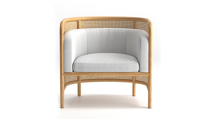 Fields Cane Back Accent Chair 3D model 7