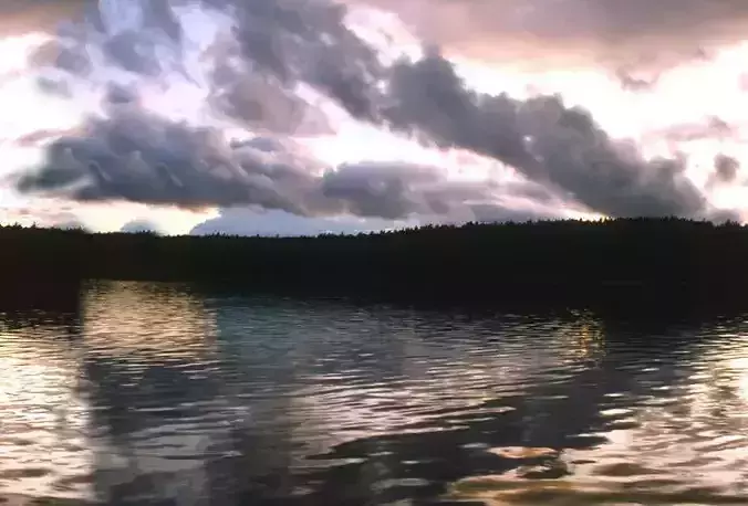 Camel cloudy sky over lake Free 3D model