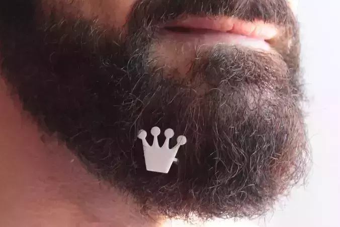 Crown for beard - front wearing 3D print model