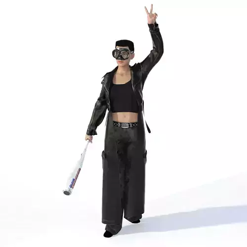 Protestor2 woman holding baseball bat