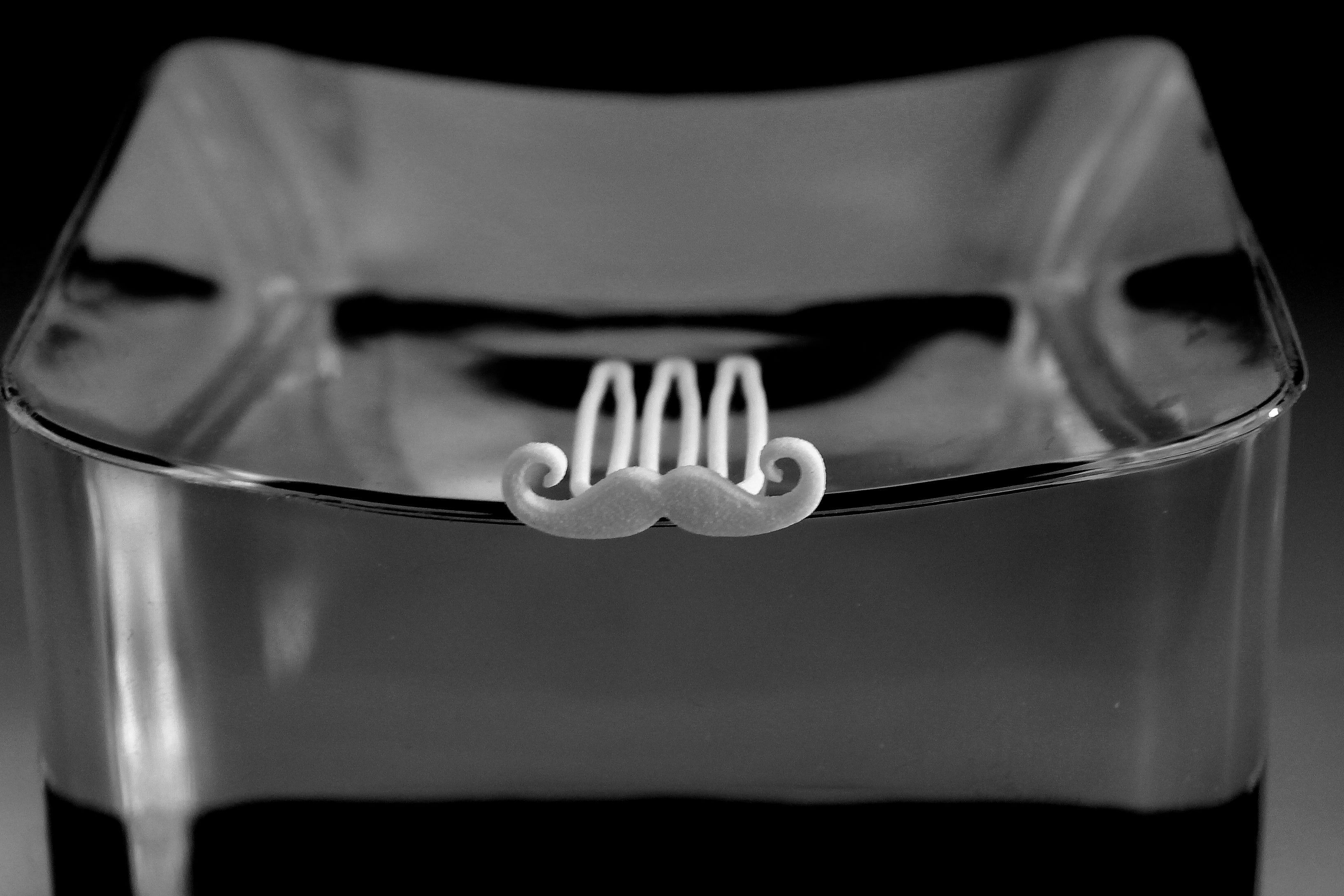 Mustache for beard - front wearing 3D print model_5