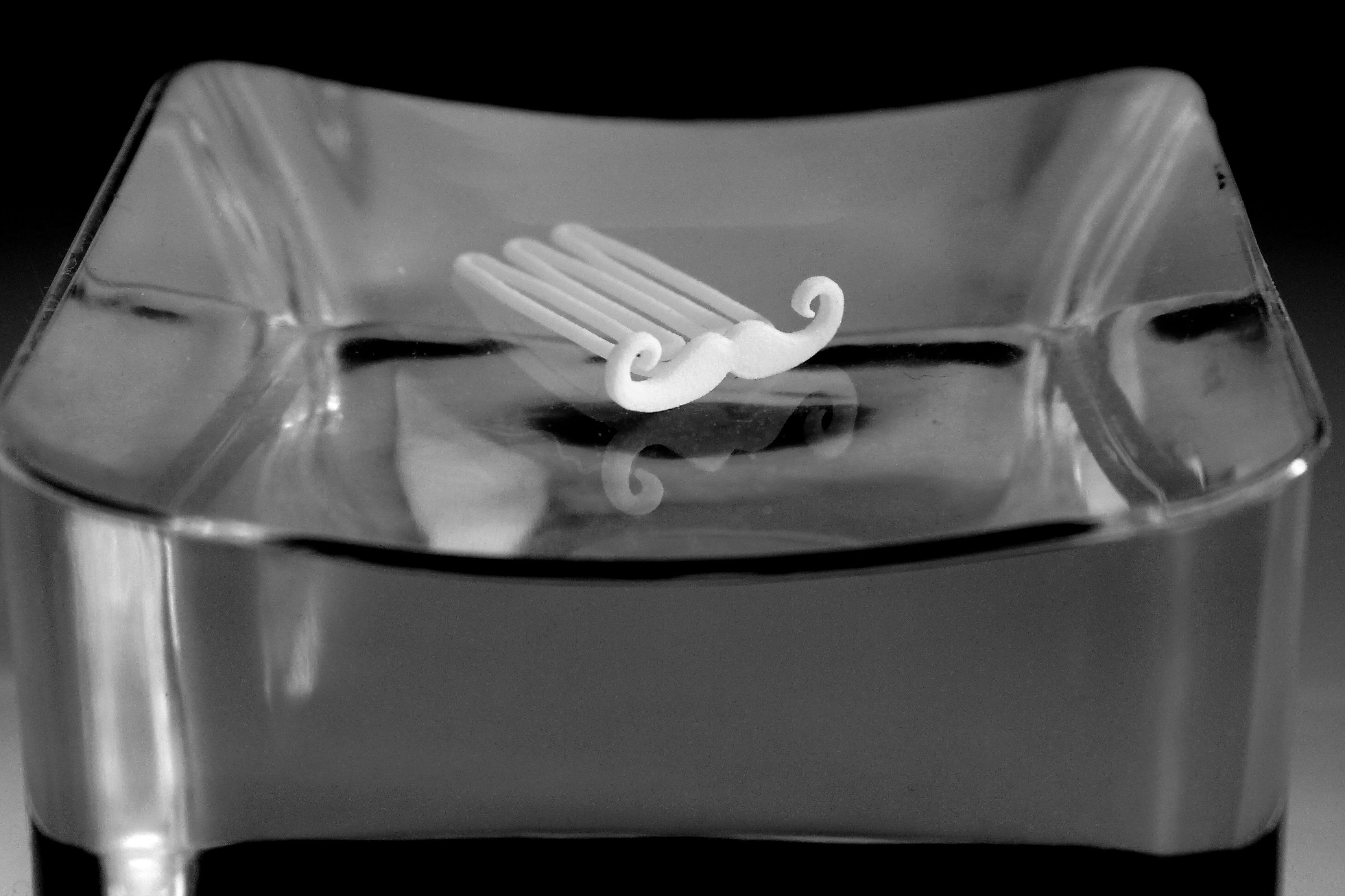 Mustache for beard - front wearing 3D print model_4